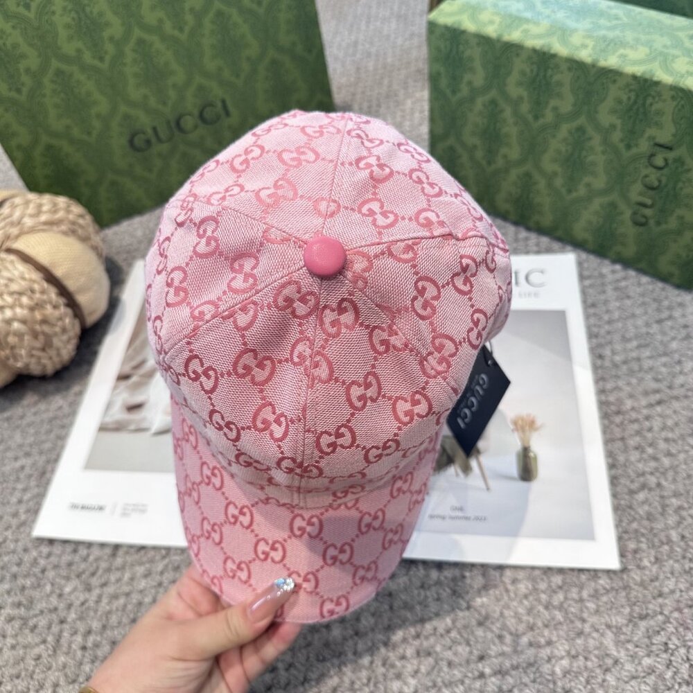 Gucci Pink Logo Pattern Cap - Picture 5 of 9